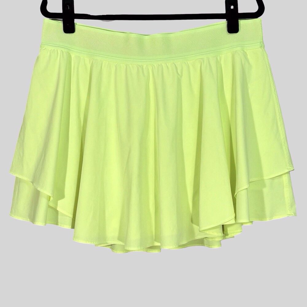 Lululemon Court Rival High Rise Skirt Size 14 Bright Yellow Tennis Skort
